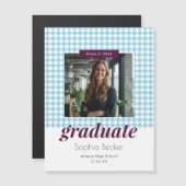 Foto-Magnet für blaues Diamant-Muster Magnetkarte (Vorne/Hinten)