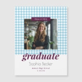 Foto-Magnet für blaues Diamant-Muster Magnetkarte (Vorderseite)