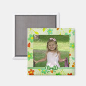 Foto-Magnet für grüne Holzflorale Magnet (Vorderseite/Rückseite)
