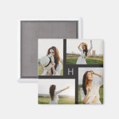 Foto-Magnet für Monogramm-Blöcke bearbeitbar Magnet (Vorderseite/Rückseite)