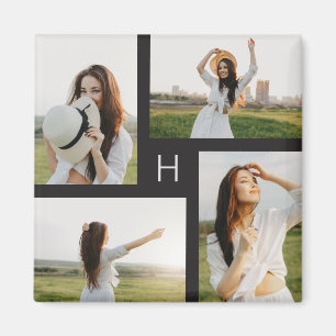 Foto-Magnet für Monogramm-Blöcke bearbeitbar Magnet