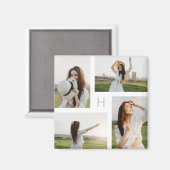 Foto-Magnet für Monogramm-Blöcke bearbeitbar Magnet (Vorderseite/Rückseite)