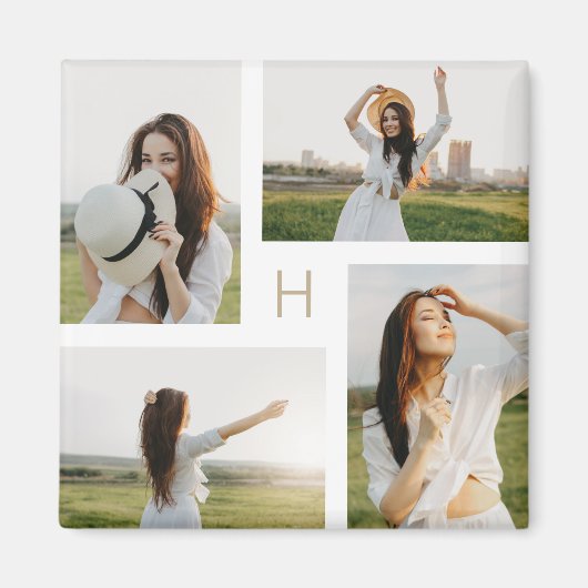 Foto-Magnet für Monogramm-Blöcke bearbeitbar Magnet (Vorne)