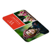 Foto-Magnet für Rote Monogramme Magnet (Rechte Seite)
