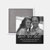 Foto Magnet für Schwarz-Style Save the Date (Vorderseite/Rückseite)