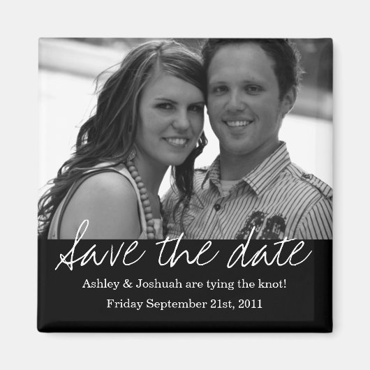 Foto Magnet für Schwarz-Style Save the Date (Vorne)