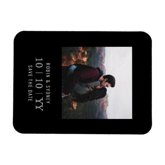 Foto | Magnet | SAVE THE DATE | Schwarz (Horizontal)