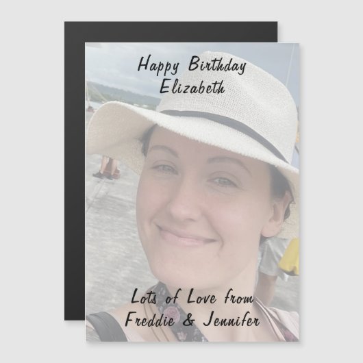 Foto-Magnetkarte zum Geburtstag Magneteinladung (Vorne/Hinten)