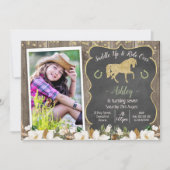 Foto Magnolia Blumenstrauß-Glitzer Einladung (Vorderseite)