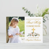 Foto Magnolia Floral Einladung (Stehend Vorderseite)