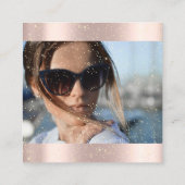 Foto Makeup Artist Eyelashes Brow Rose Gold Vip Quadratische Visitenkarte (Rückseite)