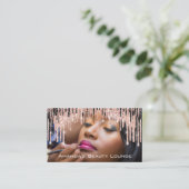 Foto Makeup Artist Rose Brow Wax Termin Karte (Stehend Vorderseite)