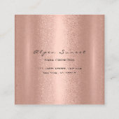 Foto Makeup Artist Wedding Event Floral Rose Gold Quadratische Visitenkarte (Rückseite)
