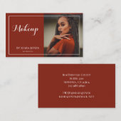 Foto Makeup Artist Weiße Skriptart Visitenkarte (Vorne/Hinten)