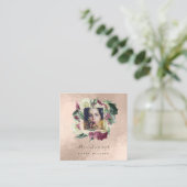 Foto Makeup Blogg Event Planner Blumenblush Rose Quadratische Visitenkarte (Stehend Vorderseite)