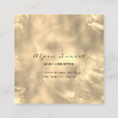 Foto Makeup Blogg Event Planner Floral Gold Rose Quadratische Visitenkarte (Rückseite)