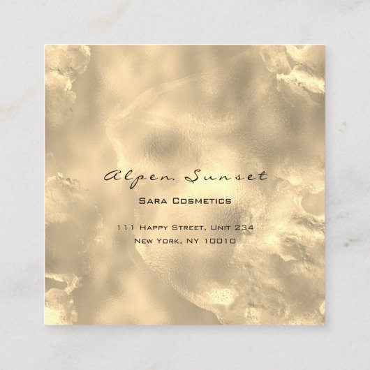 Foto Makeup Blogg Event Planner Floral Gold Rose Quadratische Visitenkarte (Rückseite)