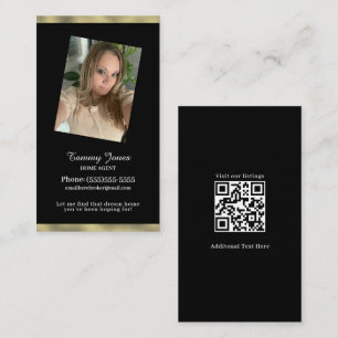 Foto-Makler-Home-Agent-Minimalist-Gold-Schwarz Visitenkarte