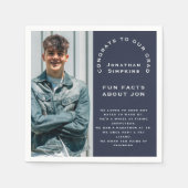 Foto Male Abschluss 2025 Party Navy Fun Fakten Serviette (Vorderseite)