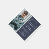 Foto Male Abschluss 2025 Party Navy Fun Fakten Serviette (Ecke)