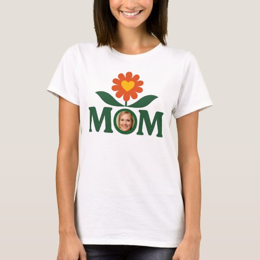 Foto Mama Blume Herz T-Shirt (Vorderseite)