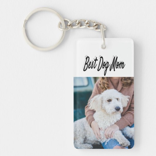 Foto Mama für Hunde Schwarzer Text Schlüsselanhänger (Vorderseite)