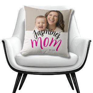 Foto Mama Gegründet Kind Name Benutzerdefiniertes  Kissen