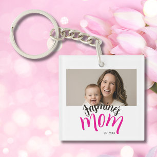 Foto Mama Gegründet Kind Name Benutzerdefiniertes  Schlüsselanhänger