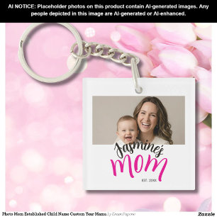 Foto Mama Gegründet Kind Name Benutzerdefiniertes Schlüsselanhänger