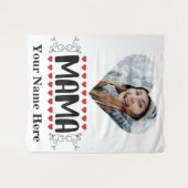 Foto Mama Liebe Herz Wandteppich (Vorderseite (Horizontal))