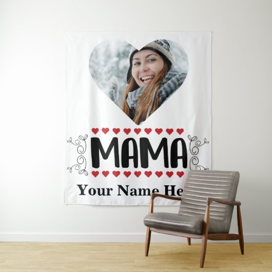 Foto Mama Liebe Herz Wandteppich (Beispiel)