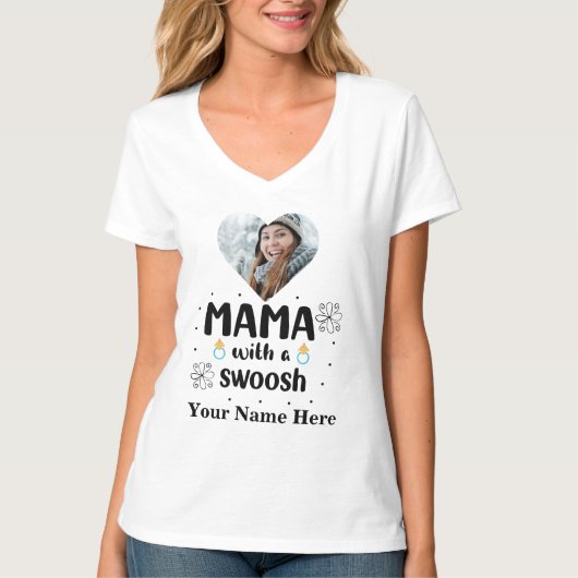 Foto Mama mit Swoosh Müttern T-Shirt (Vorderseite)