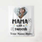 Foto Mama mit Swoosh Müttern Wandteppich (Vorderseite)