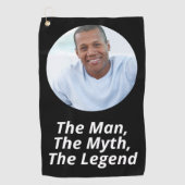 Foto-Mann-Mythos Schwarz-weiß Golfhandtuch (Vorderseite)