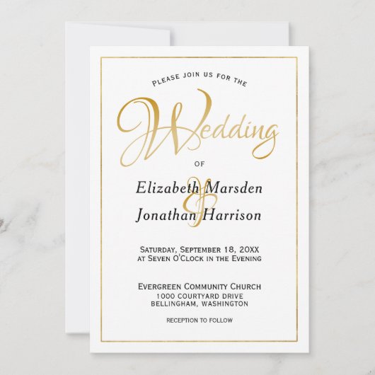 Foto Many Waters Scripture Elegantes Gold Script Einladung (Vorderseite)