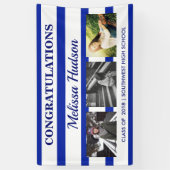 Foto-Marine-Blau-Weiß des Streifen-Abschluss-drei Banner (Vertikal)