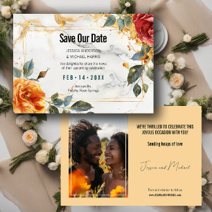Foto Marmorträume: Orange Rose Elegante Save The Date