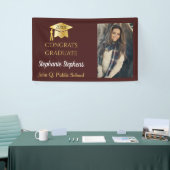 Foto Maroon Gold Glückwunsch Graduate Name | Schul Banner (Messeveranstaltung)