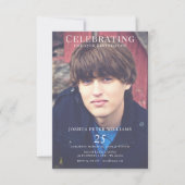 Foto Masculine 25. Geburtstag Einladung (Vorderseite)