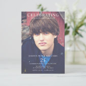 Foto Masculine 25. Geburtstag Einladung (Stehend Vorderseite)