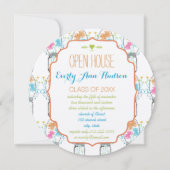 Foto Mason Jar Pink Coral Aqua Abschluss Einladung (Vorderseite)