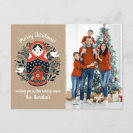Foto Matryoshka Nesting Doll Weihnachtskarte Postkarte