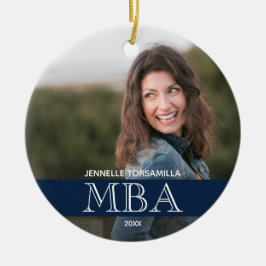 Foto MBA Grad Name Blue Abschluss Keramik Ornament