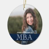 Foto MBA Grad Name Blue Abschluss Keramik Ornament (Links)
