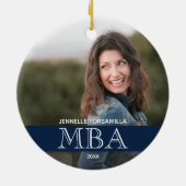 Foto MBA Grad Name Blue Abschluss Keramik Ornament (Hinten)