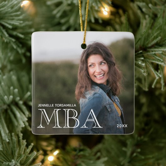Foto MBA Grad Name Jahr Abschluss Keramikornament (Baum)