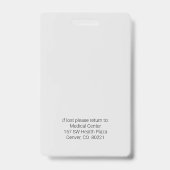 Foto Medical Identification Abzeichen Ausweis (Back)