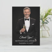 Foto-Meilenstein-Geburtstag-Dankeskarten Einladung (Stehend Vorderseite)