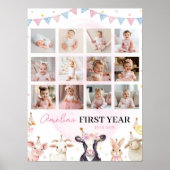 Foto-Meilenstein-Poster für Landtiere im ersten Ja Poster (Vorne)