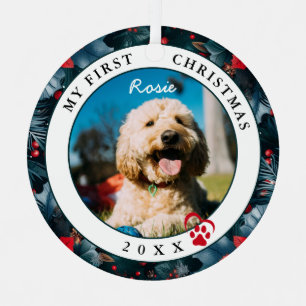 Foto mein erster Weihnachtshund Ornament Aus Metall